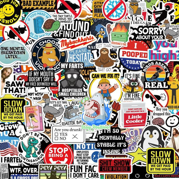 150 funny stickers for adults  ,Suitable for bumpers, safety helmets, water bottles, colleagues, computers